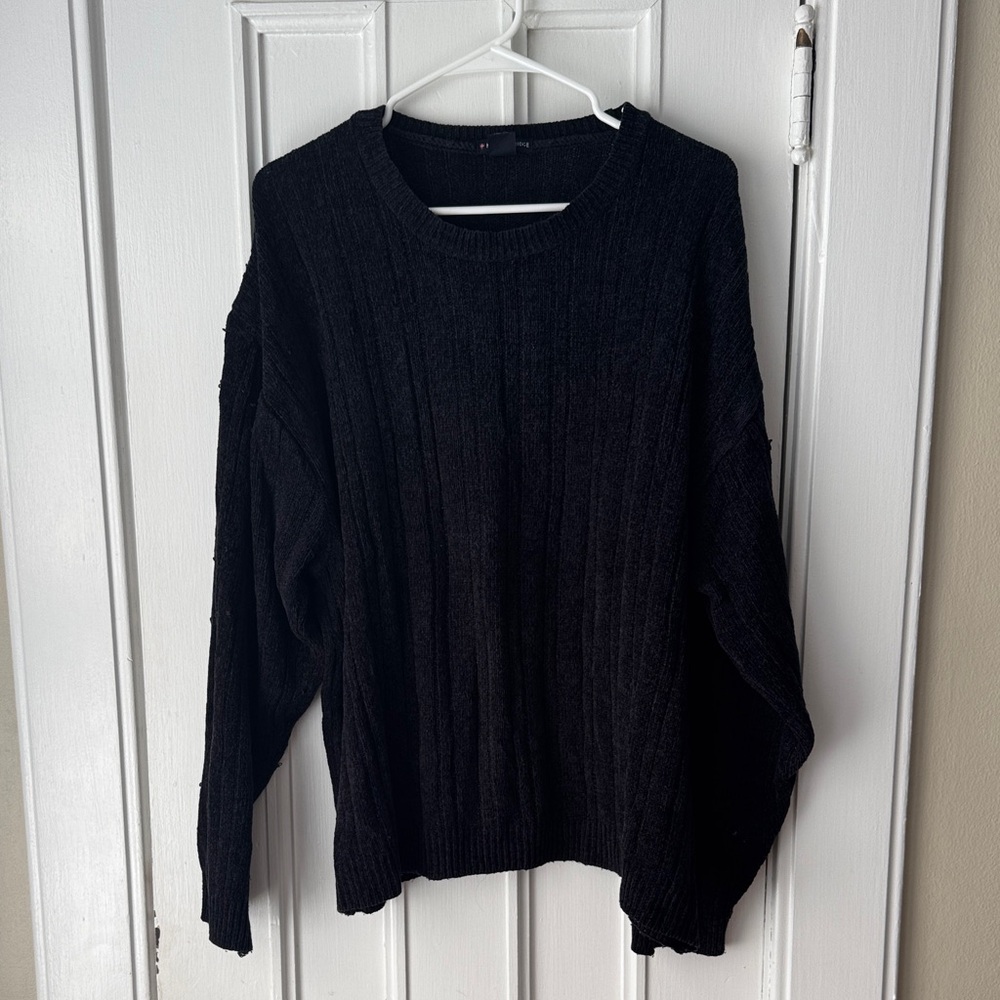 Vintage Dark Purple Cable Knit Sweater